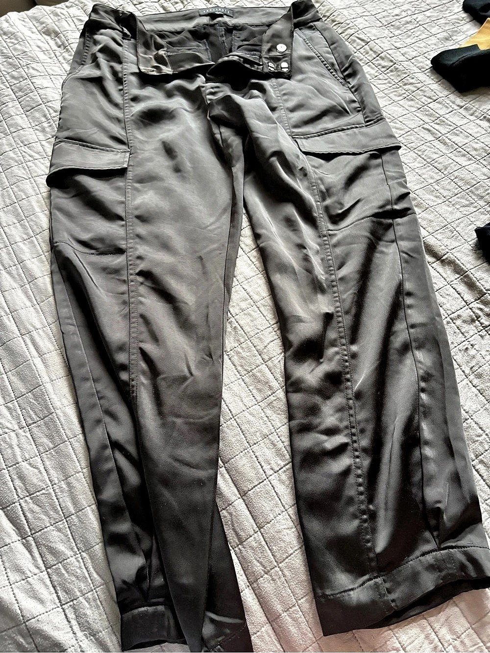 Sanctuary Classy satin dress Cargo Trousers Black Waist 27
